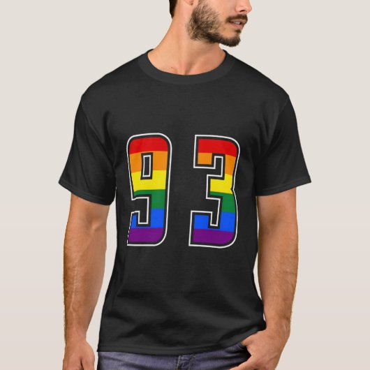 Regenboog Nummer 93 Team Junior Genummerd Uniform T-shirt (Voorkant)