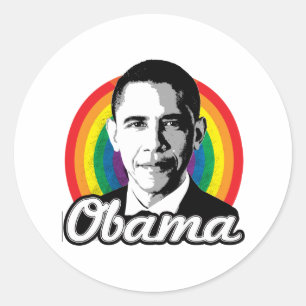 Regenboog Obama - LGBT Politiek - Ronde Sticker