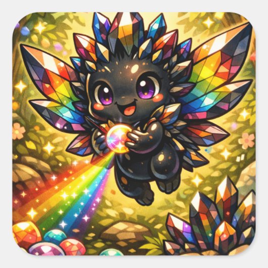 Regenboog Obsidiaan Edelsteen Sprite Sticker (Voorkant)