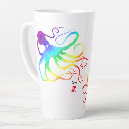 Regenboog Octopus - Hoge Mok (Linkerhoek)