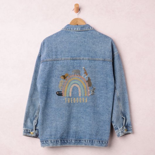 Regenboog Oerwoud Dieren Denim Jacket (Hangar)