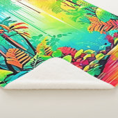 Regenboog Oerwoud: Vivid Dream Sherpa Deken (3/4)