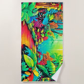 Regenboog Oerwoud: Vivid Dream Strandlaken (Voorkant)