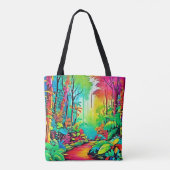 Regenboog Oerwoud: Vivid Dream Tote Bag (Achterkant)