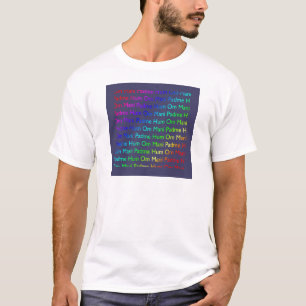 Regenboog Om Mani Padme Hum op Paars T-shirt