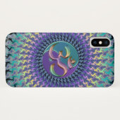 Regenboog Om Yin-Yang Fractal iPhone X Hoesje (Achterkant (horizontaal))