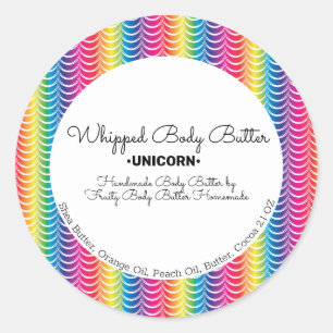 Regenboog Ombre Body Butter Badmerkverpakking Ronde Sticker