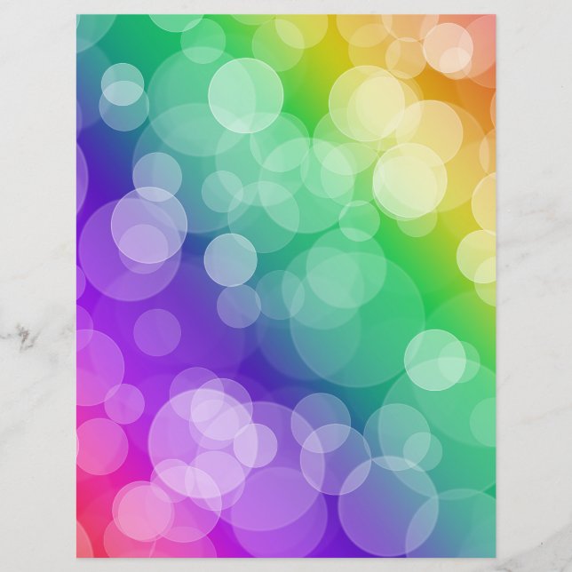 Regenboog Ombre Bokeh Scrapbook Papier (Voorkant)