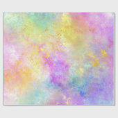 Regenboog Ombre en Goud Vuur Opal Patroon Cadeaupapier (Vlak)