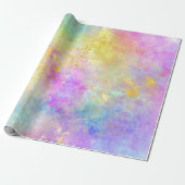 Regenboog Ombre en Goud Vuur Opal Patroon Cadeaupapier (Uitgerold)