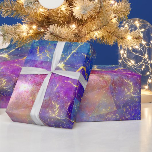 Regenboog Ombre en Goud Vuur Opal Patroon Cadeaupapier (Feestdagen)