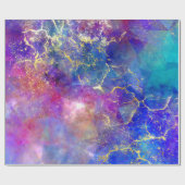 Regenboog Ombre en Goud Vuur Opal Patroon Cadeaupapier (Vlak)