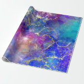 Regenboog Ombre en Goud Vuur Opal Patroon Cadeaupapier (Uitgerold)