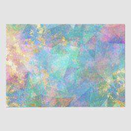 Regenboog Ombre en Goud Vuur Opal Patroon Tissuepapier