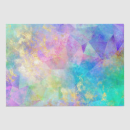 Regenboog Ombre en Goud Vuur Opal Patroon Tissuepapier