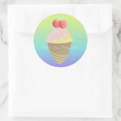 Regenboog Ombre Ijsje Ronde Sticker (Tas)
