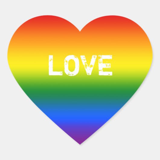 Regenboog Ombre Liefdesgesprekshart Hart Sticker (Voorkant)