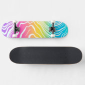 Regenboog Ombre Marmer Abstract Persoonlijk Skateboard (Horizontaal)