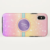 Regenboog Ombre Monogram Bling Glam Case-Mate iPhone Case (Achterkant (horizontaal))