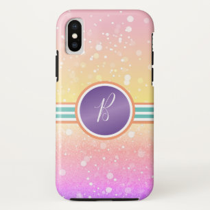 Regenboog Ombre Monogram Bling Glam Case-Mate iPhone Case