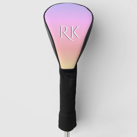 Regenboog Ombre monogram Golfheadcover (Voorkant)