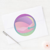 Regenboog Ombre Ruimte Maan Ronde Sticker (Envelop)