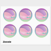Regenboog Ombre Ruimte Maan Ronde Sticker (Vel)