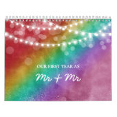 Regenboog Ombre Slingerlichten Eerste Jaar als Ech Kalender (Hoes)