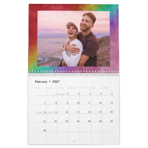 Regenboog Ombre Slingerlichten Eerste Jaar als Ech Kalender