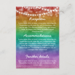 Regenboog Ombre Slingerlichten Huwelijk Homoparen Informatiekaartje