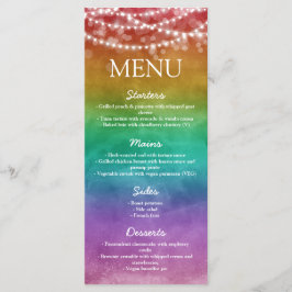 Regenboog Ombre Slingerlichten Huwelijk Homoparen Menu