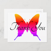 Regenboog Ombre Vlinder Silhouet Dank Je Briefkaart (Voorkant / Achterkant)