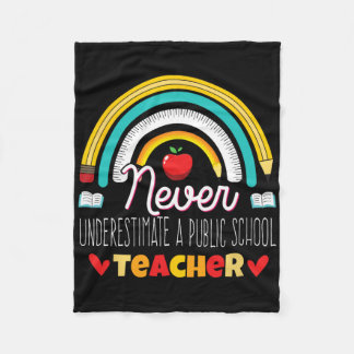 Regenboog Onderschat Nooit Een Leraar Op Een Openb Fleece Deken