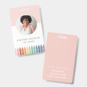 Regenboog Onderwijzer Naam Badge Foto ID (Voor- en achterkant)