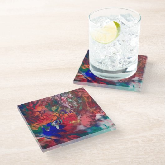 Regenboog Onderzetter Boho Kleurrijke Glas Drink O Glazen Onderzetter (Schuin)