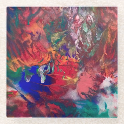 Regenboog Onderzetter Boho Kleurrijke Glas Drink O Glazen Onderzetter (Voorkant)