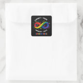 Regenboog Oneindigheid Neurodiversiteit Symbool - Vierkante Sticker (Tas)