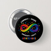 Regenboog Oneindigheid Neurodiversiteitssymbool - Ronde Button 5,7 Cm (Voorkant /achterkant)