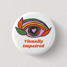 Regenboog oog met personalisatietekst ronde button 3,2 cm