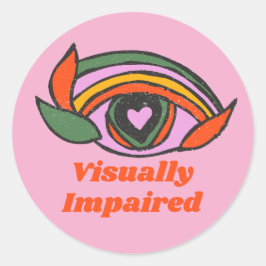 Regenboog oog met personalisatietekst ronde sticker