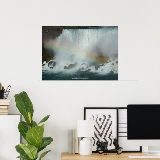 Regenboog op Amerikaanse Niagara Herfsten Poster (Thuiskantoor)