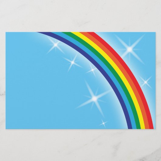 Regenboog op een blauwe achtergrond flyer (Voorkant)