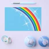 Regenboog op een blauwe achtergrond flyer (Enkel)