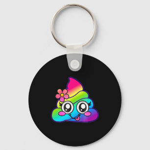 Regenboog Op Emoji Schattig Eenhoorn O Bloem Dwaas Sleutelhanger