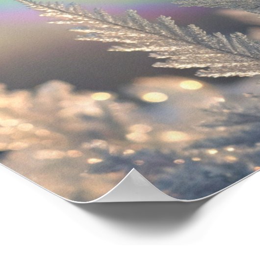 Regenboog op Frosted Ferns Poster (Hoek)