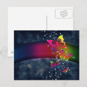 Regenboog op vlinders briefkaart (Voorkant / Achterkant)
