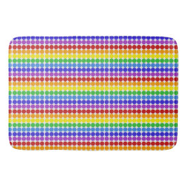 regenboog op witte mid century mod stippen cirkels badmat