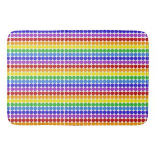 regenboog op witte mid century mod stippen cirkels badmat