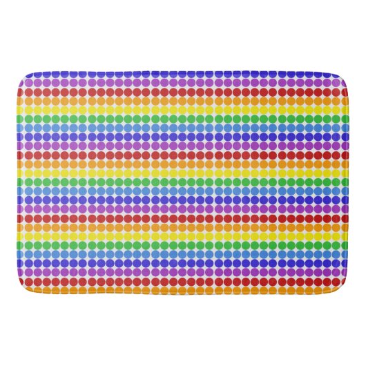 regenboog op witte mid century mod stippen cirkels badmat (Voorkant)