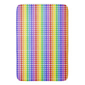 regenboog op witte mid century mod stippen cirkels badmat (Voorkant Verticaal)
